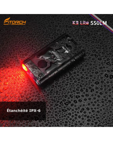Lampe Fitorch K3 Lite noire compacte, 3 LED (blanche, rouge, UV), rechargeable par USB Lampe Fitorch K3 Lite noire compacte, 3 LED (blanche, rouge, UV), rechargeable par USB