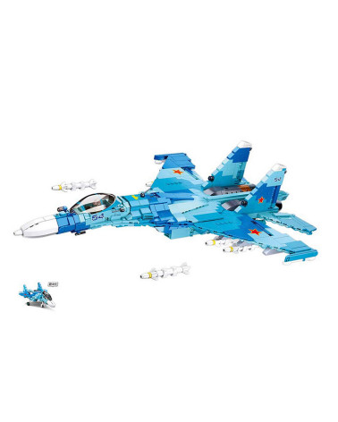 Avion de chasse Blue Jet Fighter M38-B0985 Sluban à construire