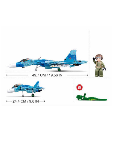 Avion de chasse Blue Jet Fighter M38-B0985 Sluban à construire Avion de chasse Blue Jet Fighter M38-B0985 Sluban à construire