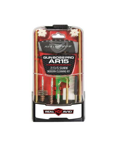 Kit de nettoyage Gun Boss Pro Real Avid pour AR15, boîtier polycarbonate, tige laiton 29 pouces
