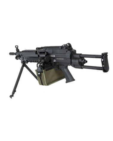 Réplique SA-F249 PARA FLEX Noir de Specna Arms avec gearbox renforcée et chargeur box 1500 billes