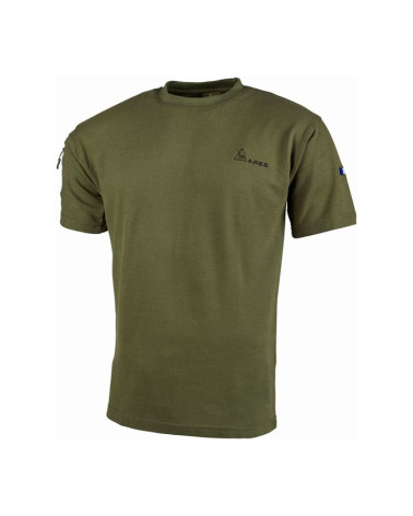 T-shirt French Army Kaki - A.R.E.S : Style militaire en polycoton, broderie "FRENCH ARMY", drapeau français, poche zippée. T-shirt French Army Kaki - A.R.E.S : Style militaire en polycoton, broderie "FRENCH ARMY", drapeau français, poche zippée.