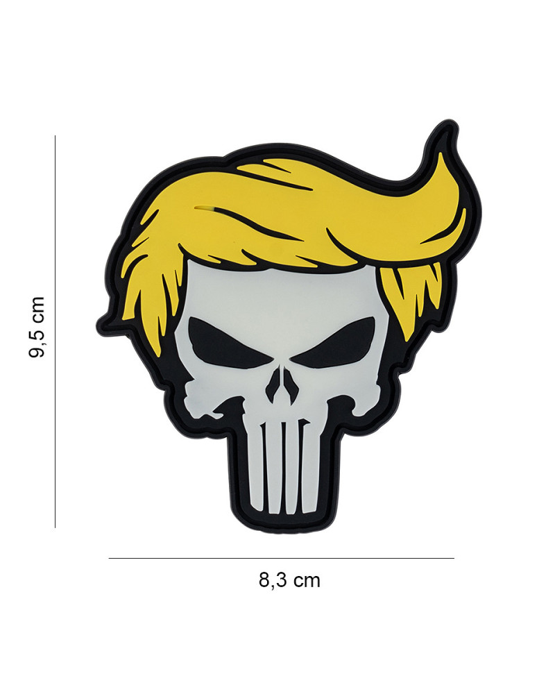 PATCH 3D PVC PUNISH SKULL YELLOW HAIR GLOW IN THE DARK - 101 INC PATCH 3D PVC PUNISH SKULL YELLOW HAIR GLOW IN THE DARK - 101 INC