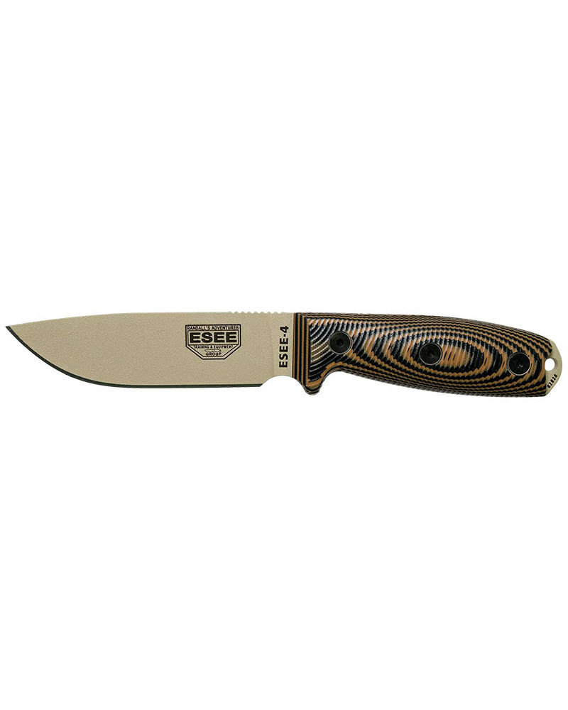 ESEE-4 LAME DESERT COYOTE NOIR - ESEE KNIVES ESEE-4 LAME DESERT COYOTE NOIR - ESEE KNIVES