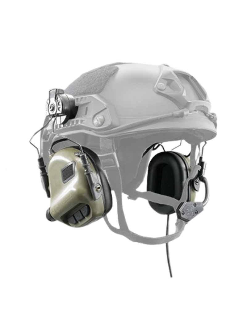 Casque M32H Vert Olive d'Earmor, protection auditive et tactique pour professionnels. Casque M32H Vert Olive d'Earmor, protection auditive et tactique pour professionnels.