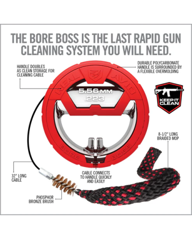 Kit Bore Boss 17HMR de Real Avid avec câble, brosse et étui rigide Kit Bore Boss 17HMR de Real Avid avec câble, brosse et étui rigide