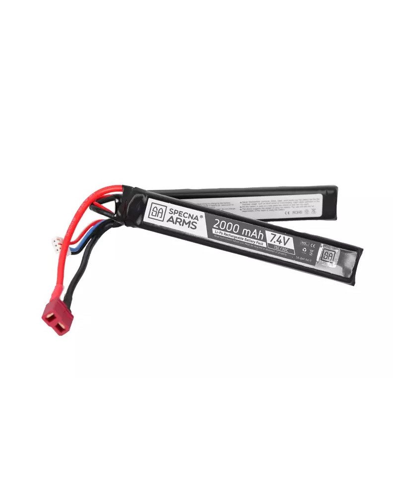 LIPO 7.4V 2000MAH 2 STICKS DEAN - SPECNA ARMS LIPO 7.4V 2000MAH 2 STICKS DEAN - SPECNA ARMS