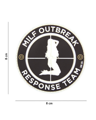 Patch 3D MILF Outbreak noir en PVC de 101 INC fixé sur un sac tactique