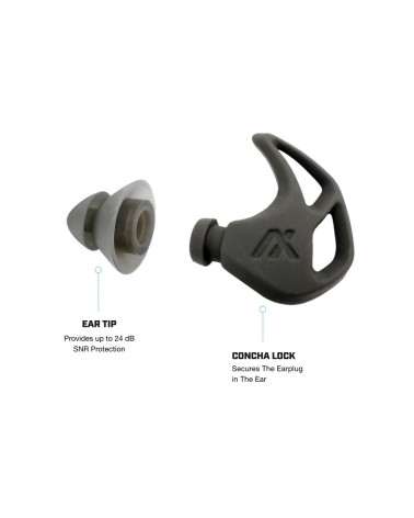 Bouchons d’oreilles X20 tan AXIL, protection auditive tactique et discrète