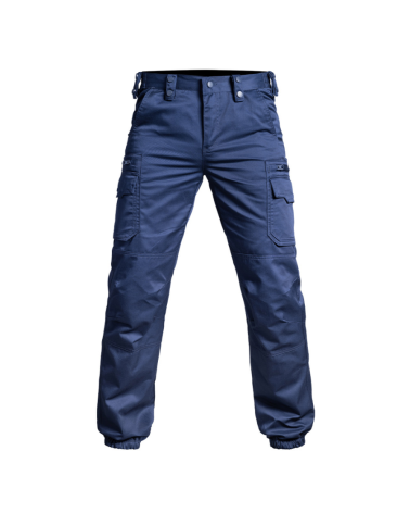 Pantalon V2 SECU ONE bleu marine de A10 Equipment porté par un agent de sécurité