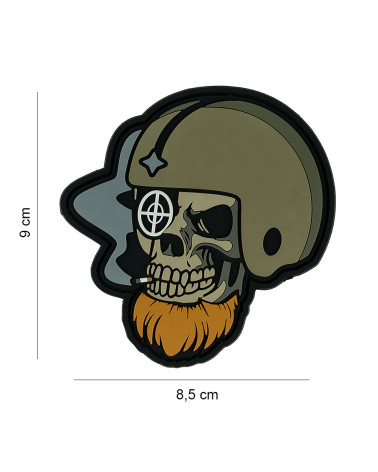 Patch 3D Crane Barbu Pilote en PVC de 101 INC fixé sur un sac tactique