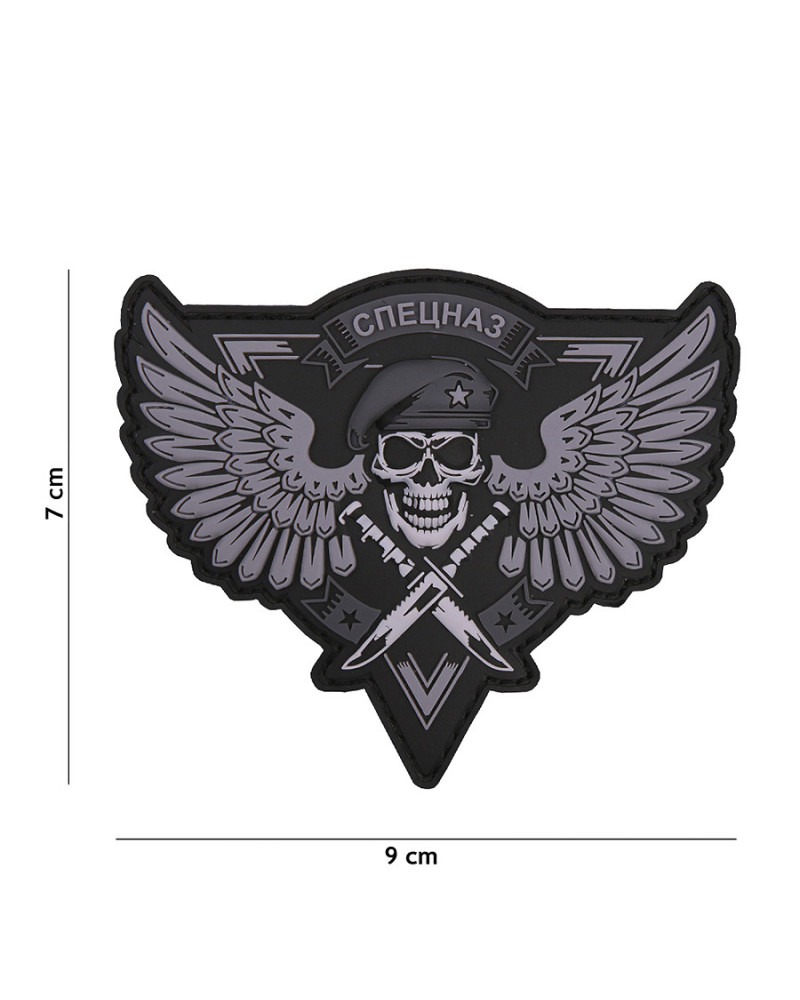 PATCH 3D PVC SPETSNAZ SKULL GRIS - 101 INC PATCH 3D PVC SPETSNAZ SKULL GRIS - 101 INC