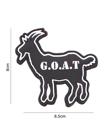 Patch 3D PVC GOAT NOIR de 101 INC avec fixation velcro