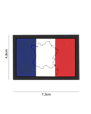 Patch 3D PVC France avec contour de 101 INC fixé sur un gilet tactique