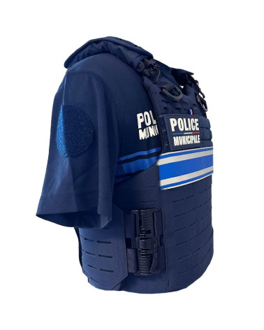 Housse Quick Release Premium pour Police Municipale par Le Protecteur, vue portée avec accessoires Housse Quick Release Premium pour Police Municipale par Le Protecteur, vue portée avec accessoires