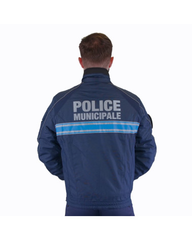 Blouson tout temps Police Municipale Civik Le Protecteur avec marquage et bandes bleues réglementaires Blouson tout temps Police Municipale Civik Le Protecteur avec marquage et bandes bleues réglementaires