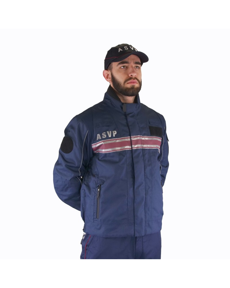 Blouson tout temps A.S.V.P. Civik Le Protecteur avec bandes rétro-réfléchissantes et capuche intégrée Blouson tout temps A.S.V.P. Civik Le Protecteur avec bandes rétro-réfléchissantes et capuche intégrée
