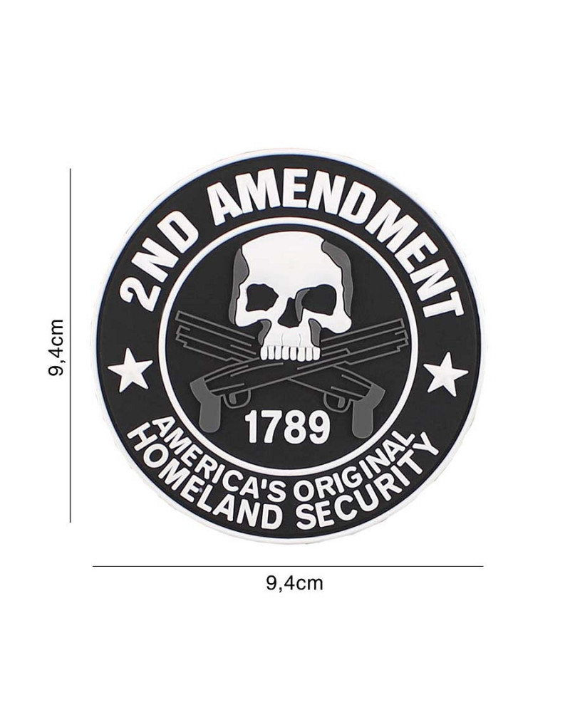 Patch 3D PVC 2nd Amendment de 101 INC avec fixation velcro Patch 3D PVC 2nd Amendment de 101 INC avec fixation velcro