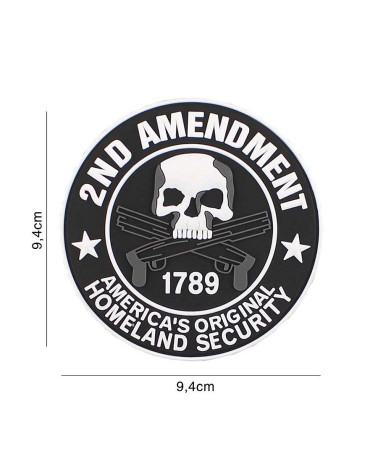 Patch 3D PVC 2nd Amendment de 101 INC avec fixation velcro