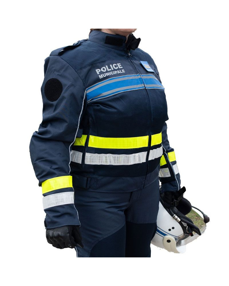 Blouson moto été Police Municipale Le Protecteur avec marquages haute visibilité Blouson moto été Police Municipale Le Protecteur avec marquages haute visibilité