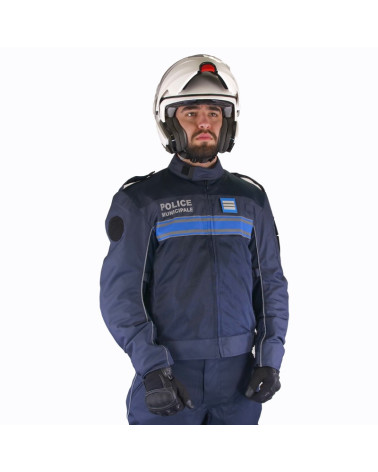 Blouson moto hiver Police Municipale Le Protecteur avec marquage et bandes réfléchissantes