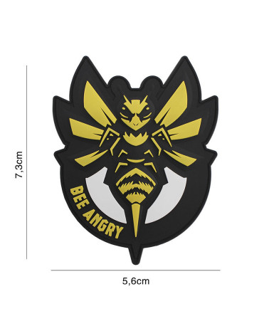 Patch 3D PVC BEE ANGRY Jaune de 101 INC en forme d’abeille en colère