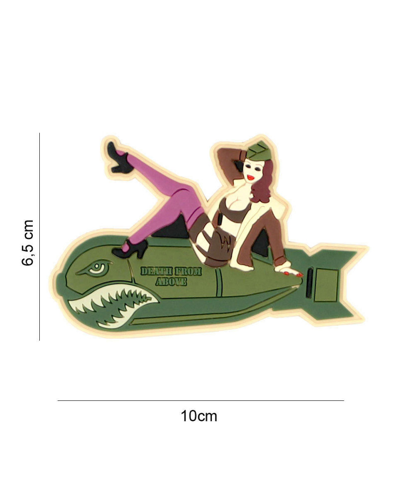 PATCH 3D PVC PINUP GIRL BOMB - 101 INC PATCH 3D PVC PINUP GIRL BOMB - 101 INC
