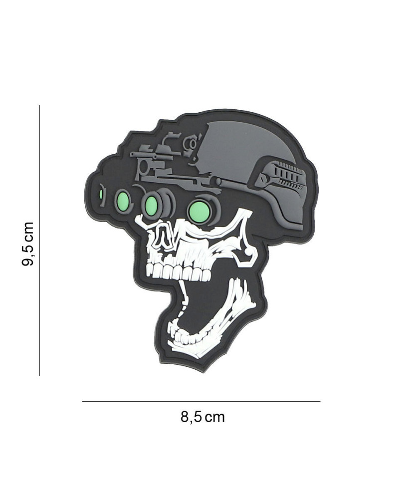 PATCH 3D PVC NIGHT VISION SKULL WHITE - 101 INC PATCH 3D PVC NIGHT VISION SKULL WHITE - 101 INC