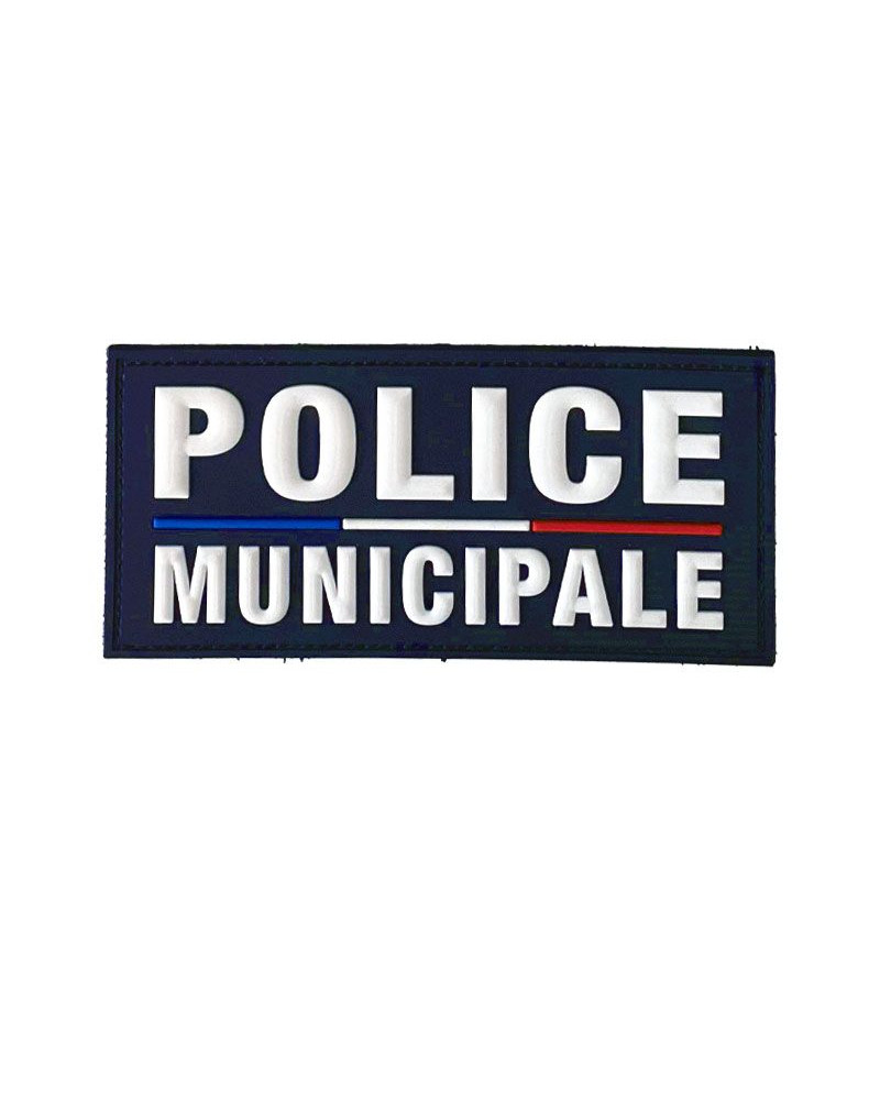 Flap Police Municipale bleu marine 130x60 mm avec inscription blanche Flap Police Municipale bleu marine 130x60 mm avec inscription blanche