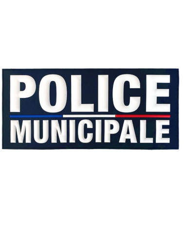 Flap Police Municipale bleu marine 280x130 mm avec lettrage blanc
