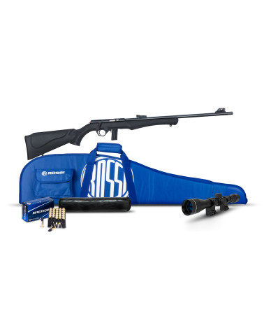 PACK Carabine 8122 .22LR ROSSI avec lunette 4x32, réducteur de son et munitions inclus PACK Carabine 8122 .22LR ROSSI avec lunette 4x32, réducteur de son et munitions inclus
