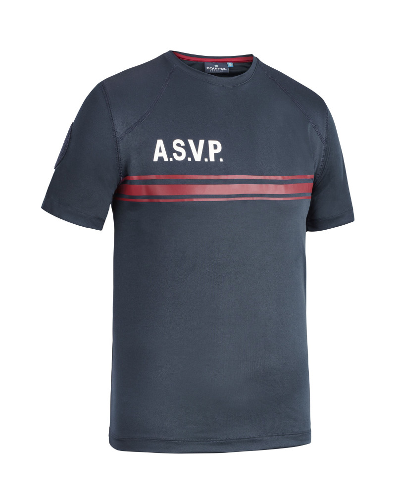 T-shirt A.S.V.P. Bordeaux Manches Courtes DRY-TEC EQUIPOL avec marquage A.S.V.P.