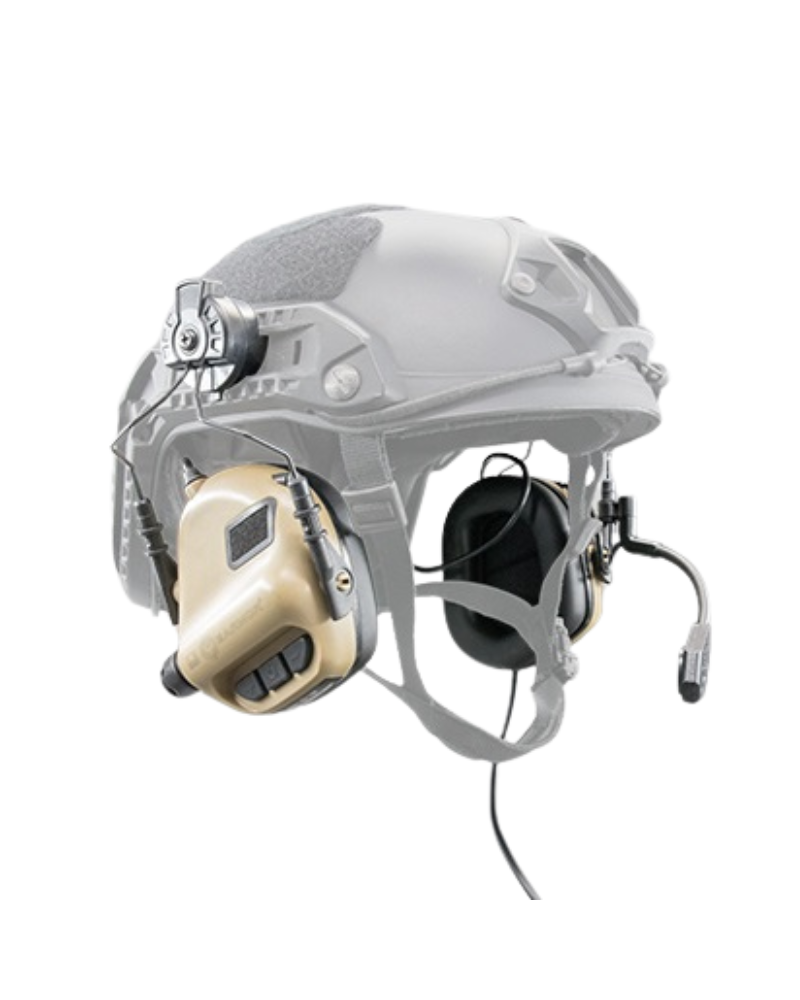 Casque audio Earmor M32H TAN monté sur rail FAST avec micro intégré Casque audio Earmor M32H TAN monté sur rail FAST avec micro intégré