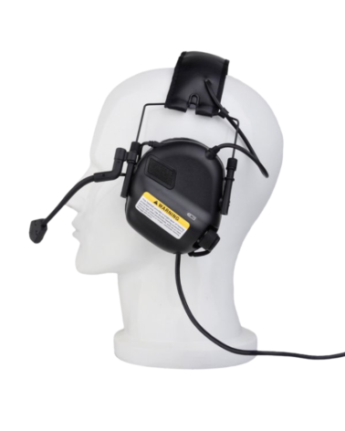 Casque audio Earmor M32 noir avec micro amovible et prise 4 broches MIL-STD Casque audio Earmor M32 noir avec micro amovible et prise 4 broches MIL-STD