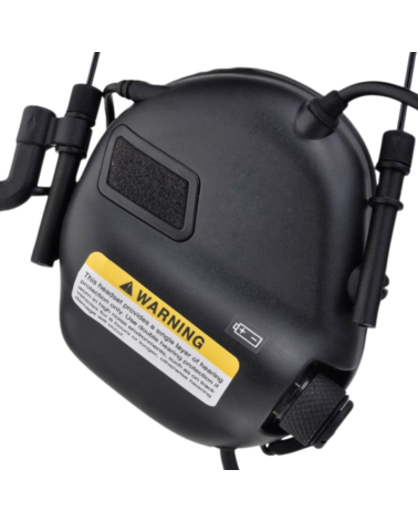 Casque audio Earmor M32 noir avec micro amovible et prise 4 broches MIL-STD Casque audio Earmor M32 noir avec micro amovible et prise 4 broches MIL-STD