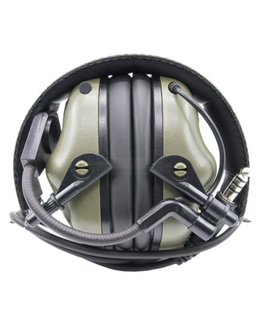 Casque tactique Earmor M32 OD avec micro ambidextre et prise MIL-STD 4 broches Casque tactique Earmor M32 OD avec micro ambidextre et prise MIL-STD 4 broches