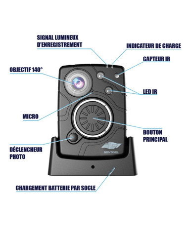 Caméra piéton EH-17G compacte avec GPS intégré et vision nocturne Caméra piéton EH-17G compacte avec GPS intégré et vision nocturne