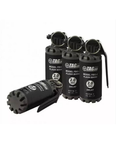 Lot de 6 grenades flash FBG 4 Sonores TAGINN PRO, idéales pour des missions tactiques et des scénarios de sauvetage d'otages.