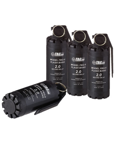 PACK 6 GRENADES FBG 6 SONORES - Détonation flash de 120dB pour les forces de l'ordre et les militaires.