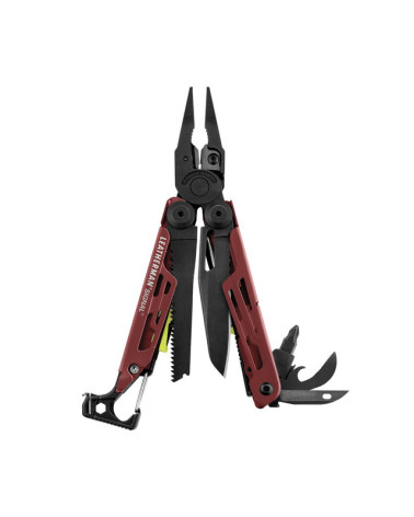 Pince multifonction Leatherman Signal Crimson : 19 outils pensés pour la survie, l’outdoor et les situations d’urgence.