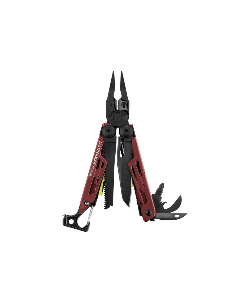 Pince multifonction Leatherman Signal Crimson : 19 outils pensés pour la survie, l’outdoor et les situations d’urgence. Pince multifonction Leatherman Signal Crimson : 19 outils pensés pour la survie, l’outdoor et les situations d’urgence.