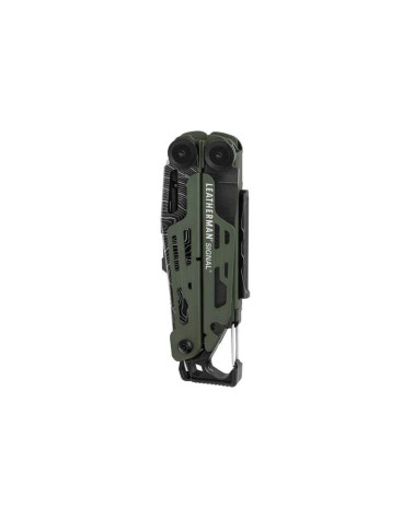 Pince Leatherman Signal Green Topo : outil multifonction complet pour la survie, la randonnée et les expéditions outdoor.