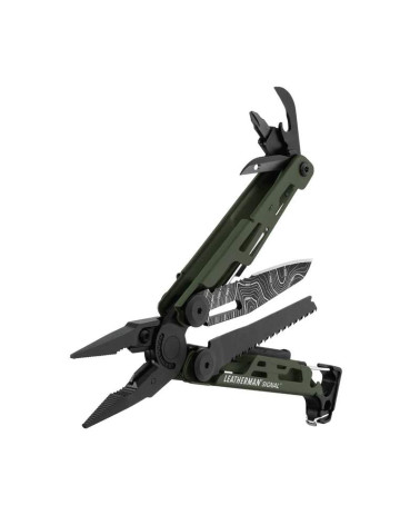 Pince Leatherman Signal Green Topo : outil multifonction complet pour la survie, la randonnée et les expéditions outdoor. Pince Leatherman Signal Green Topo : outil multifonction complet pour la survie, la randonnée et les expéditions outdoor.