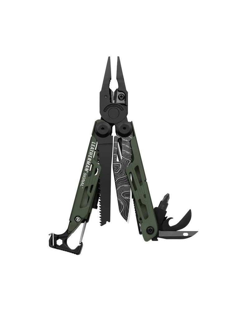 Pince Leatherman Signal Green Topo : outil multifonction complet pour la survie, la randonnée et les expéditions outdoor. Pince Leatherman Signal Green Topo : outil multifonction complet pour la survie, la randonnée et les expéditions outdoor.