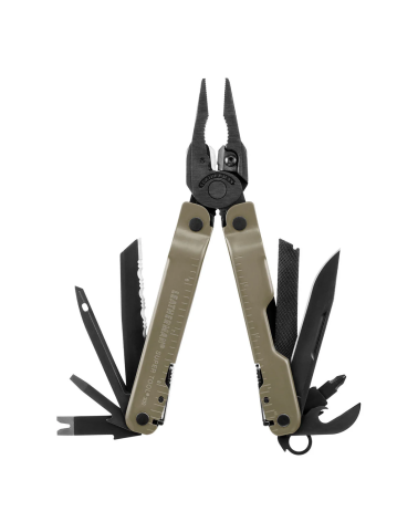 Pince Leatherman Super Tool 300M – Version Coyote avec 20 outils, idéale pour le terrain et l’entretien des armes.