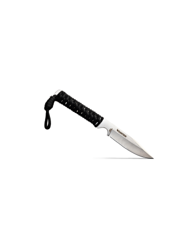 Wild Tech 4 Paracorde Noir – Wildsteer : couteau tactique avec lame brossée et poignée en paracorde démontable.