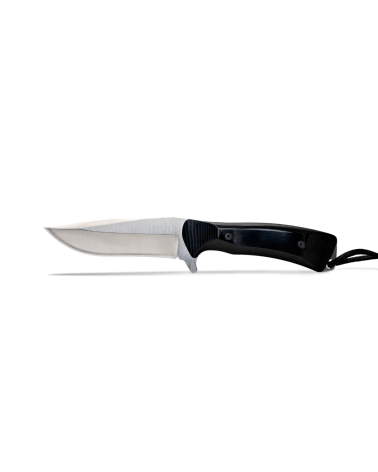Byron Ferguson Micarta Noir – Wildsteer : couteau bushcraft lame brossée avec manche micarta et étui Kydex.