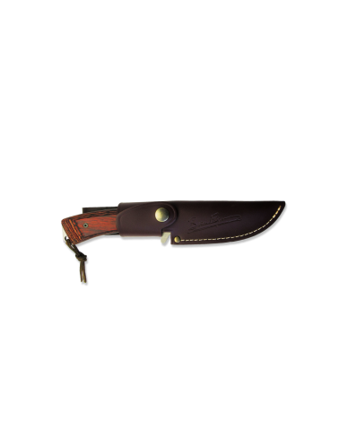 Byron Ferguson Micarta Noir – Wildsteer : couteau bushcraft lame brossée avec manche micarta et étui Kydex.