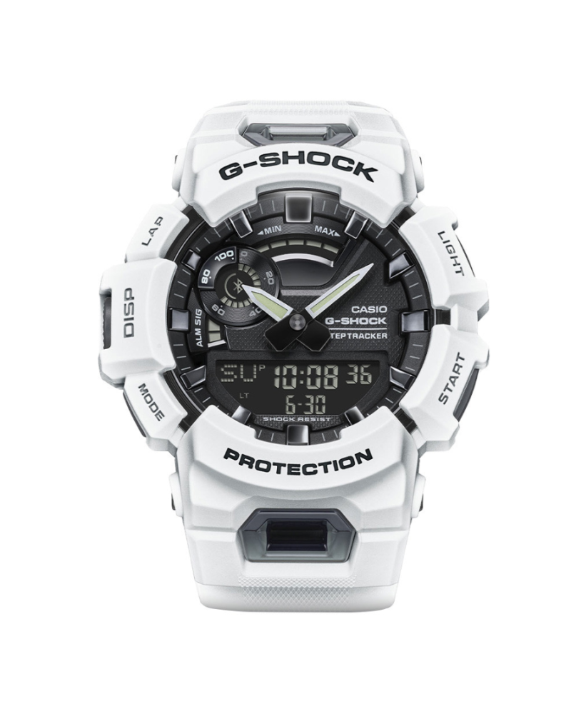 Montre GBA-900UU WHITE de G-SHOCK avec boîtier résistant et bracelet blanc