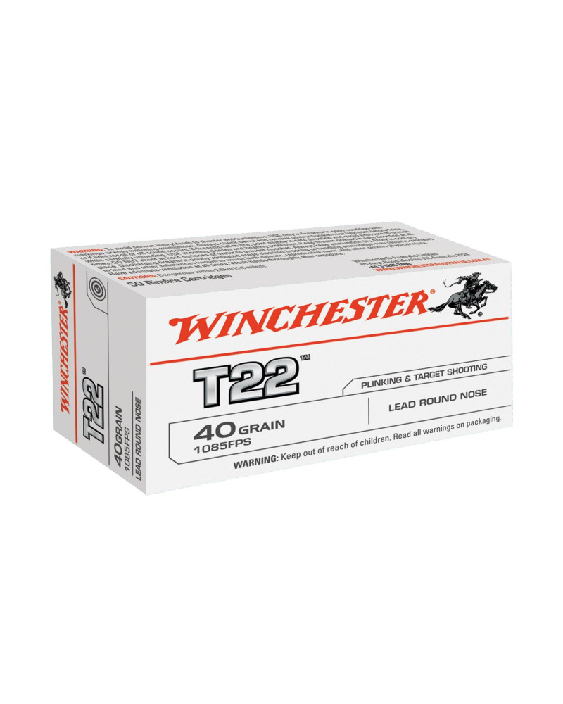 BALLES .22lr T22 LRN 40gr X50 - WINCHESTER BALLES .22lr T22 LRN 40gr X50 - WINCHESTER